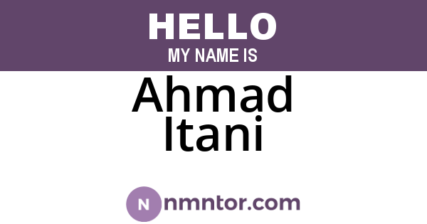 Ahmad Itani