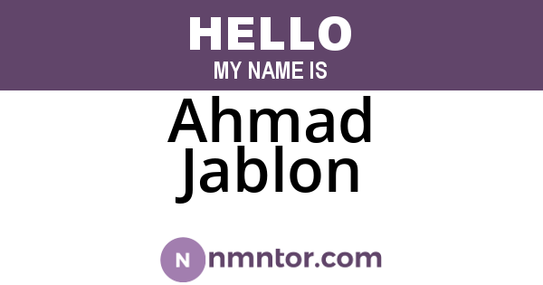 Ahmad Jablon