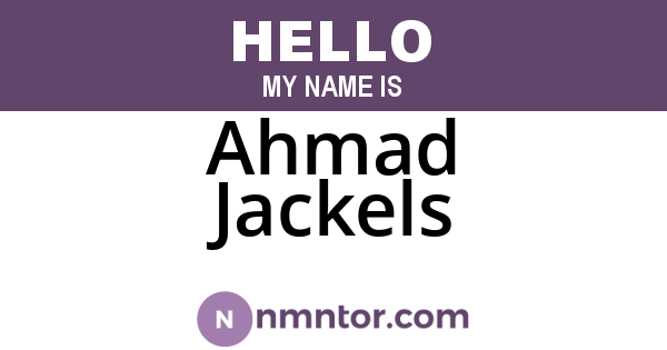 Ahmad Jackels