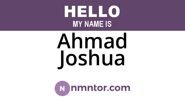 Ahmad Joshua