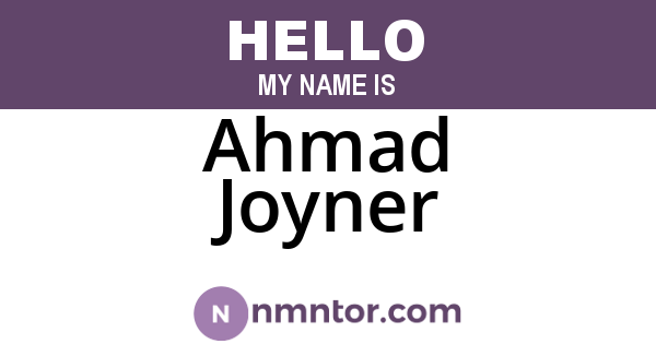 Ahmad Joyner