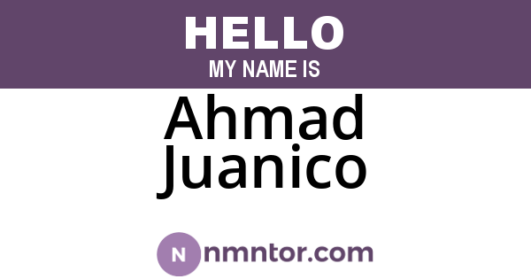Ahmad Juanico