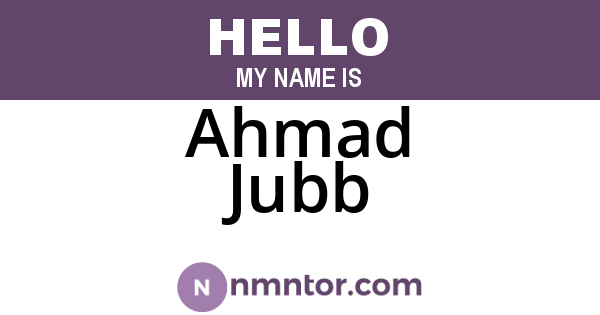 Ahmad Jubb