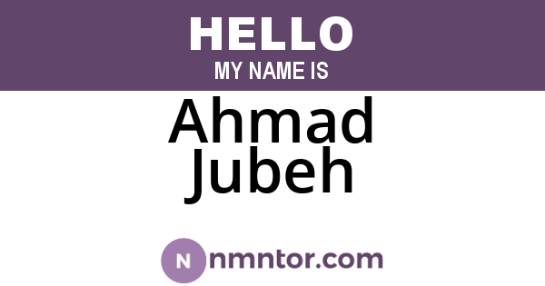 Ahmad Jubeh