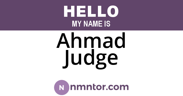 Ahmad Judge