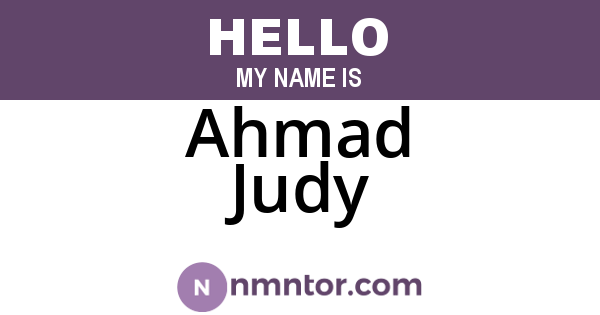 Ahmad Judy