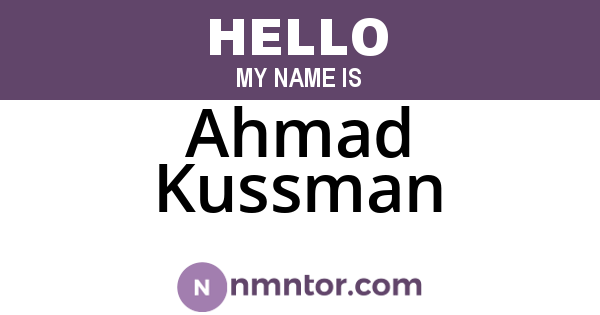 Ahmad Kussman
