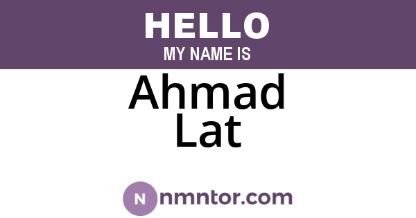 Ahmad Lat