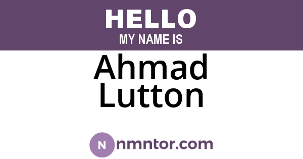 Ahmad Lutton