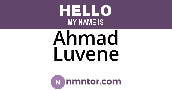 Ahmad Luvene