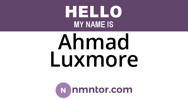 Ahmad Luxmore