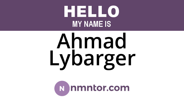 Ahmad Lybarger
