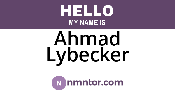 Ahmad Lybecker