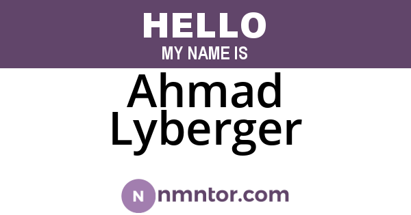 Ahmad Lyberger