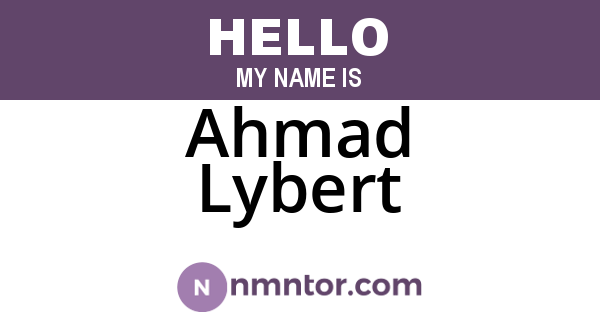 Ahmad Lybert