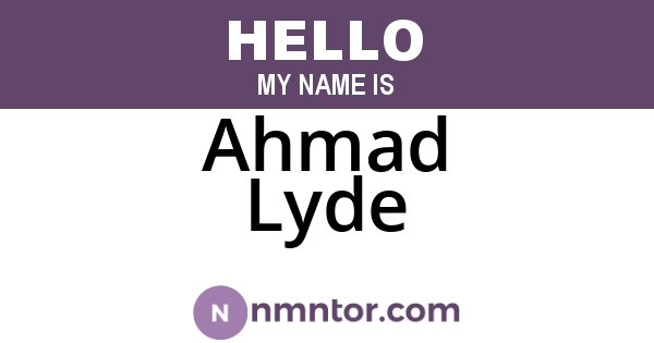 Ahmad Lyde