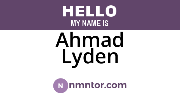 Ahmad Lyden