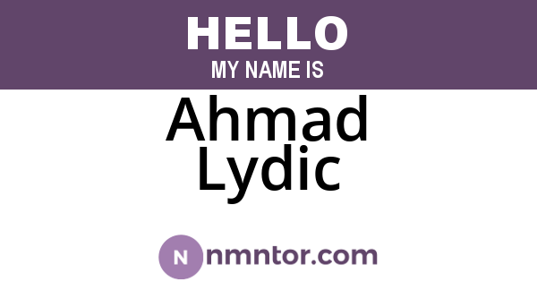 Ahmad Lydic