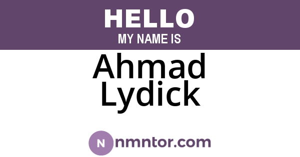 Ahmad Lydick
