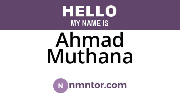 Ahmad Muthana