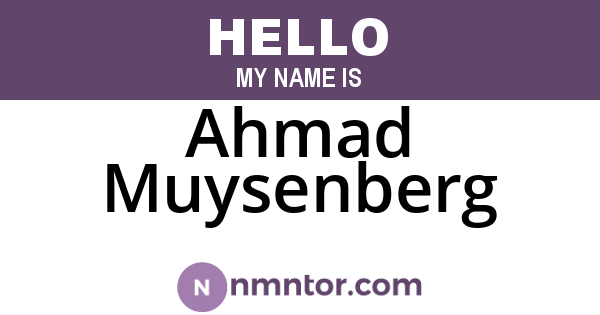 Ahmad Muysenberg