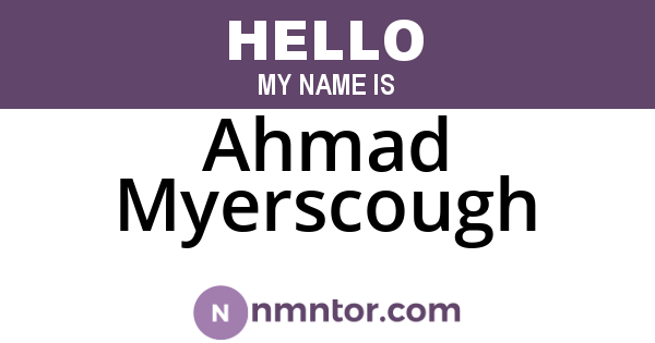 Ahmad Myerscough