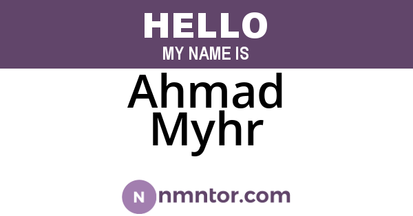 Ahmad Myhr