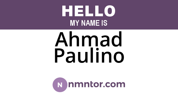 Ahmad Paulino