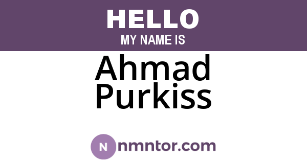 Ahmad Purkiss