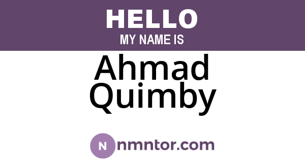 Ahmad Quimby
