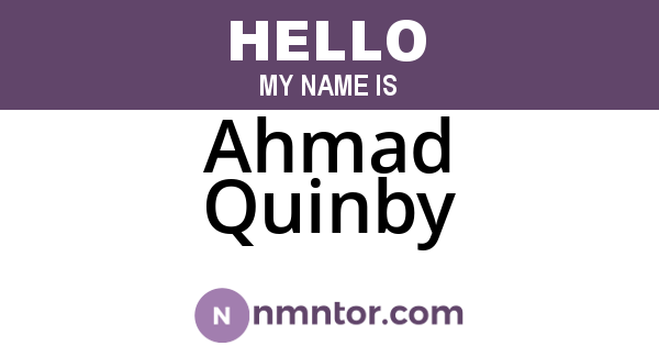 Ahmad Quinby