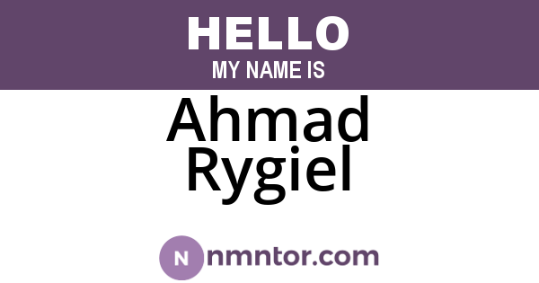Ahmad Rygiel