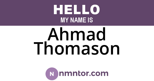 Ahmad Thomason