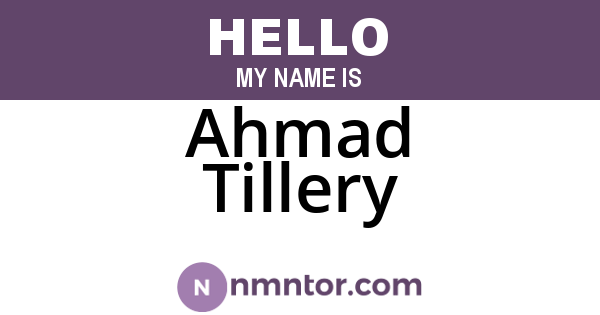 Ahmad Tillery
