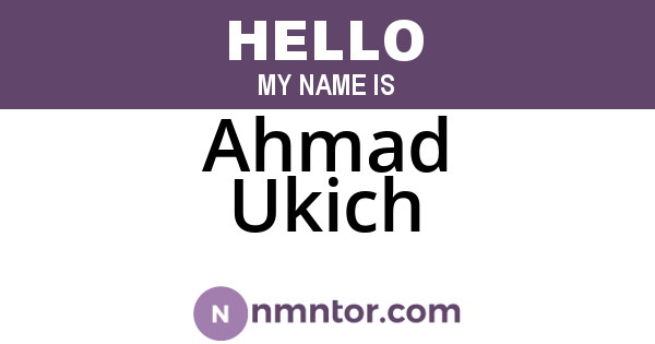 Ahmad Ukich