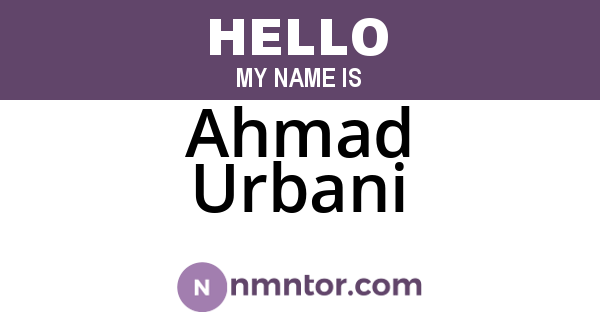 Ahmad Urbani