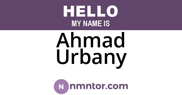 Ahmad Urbany