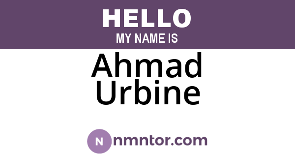 Ahmad Urbine