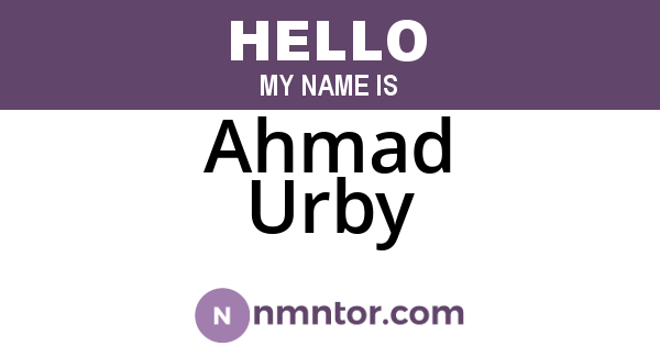 Ahmad Urby