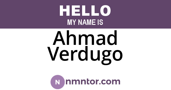 Ahmad Verdugo