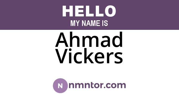 Ahmad Vickers