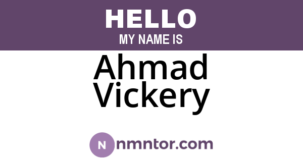 Ahmad Vickery