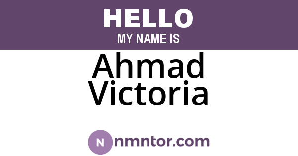 Ahmad Victoria