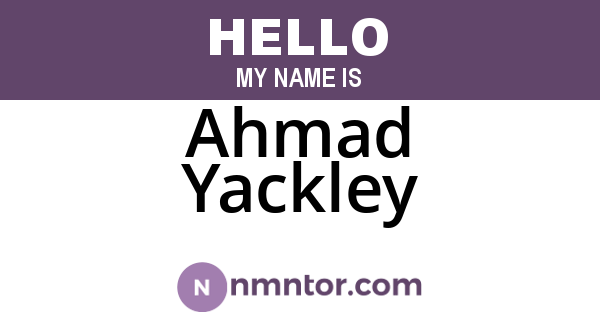 Ahmad Yackley