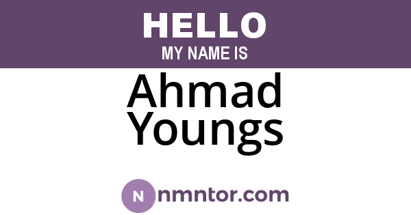 Ahmad Youngs