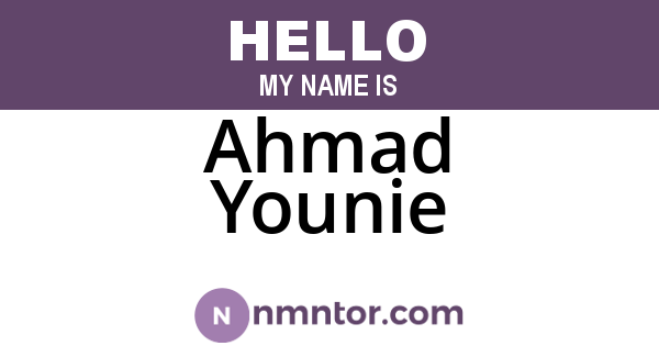 Ahmad Younie