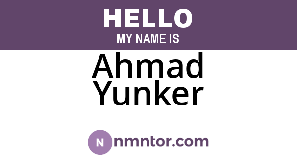 Ahmad Yunker