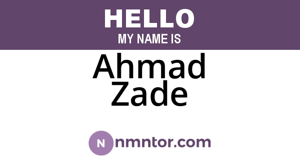 Ahmad Zade