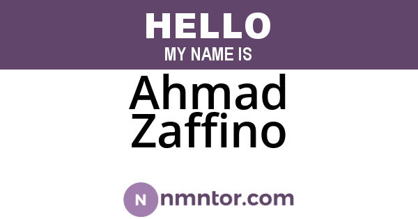 Ahmad Zaffino
