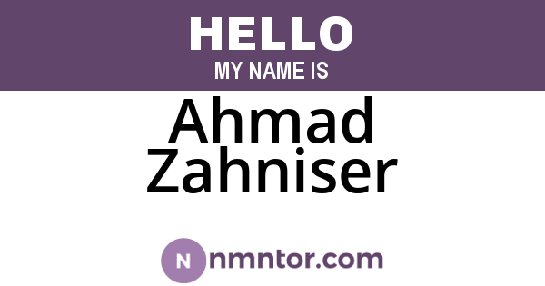 Ahmad Zahniser